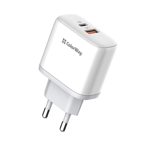 Мережевий зарядний пристрій ColorWay Power Delivery Port PPS USB (Type-C PD + USB QC3.0) (45W) білий (CW-CHS042PD-WT), зображення 4