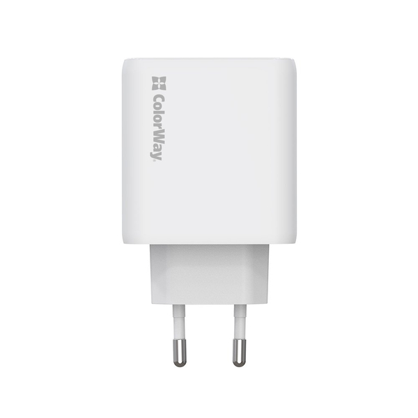 Мережевий зарядний пристрій ColorWay GaN Mini 50W PD Port PPS USB (Type-C PD 30W + Type-C PD 20W) білий (CW-CHS050PD-WT), изображение 5