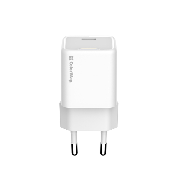 Мережевий зарядний пристрій ColorWay GaN Mini 35W PD Port PPS USB-C білий (CW-CHS056PD-WT), зображення 4