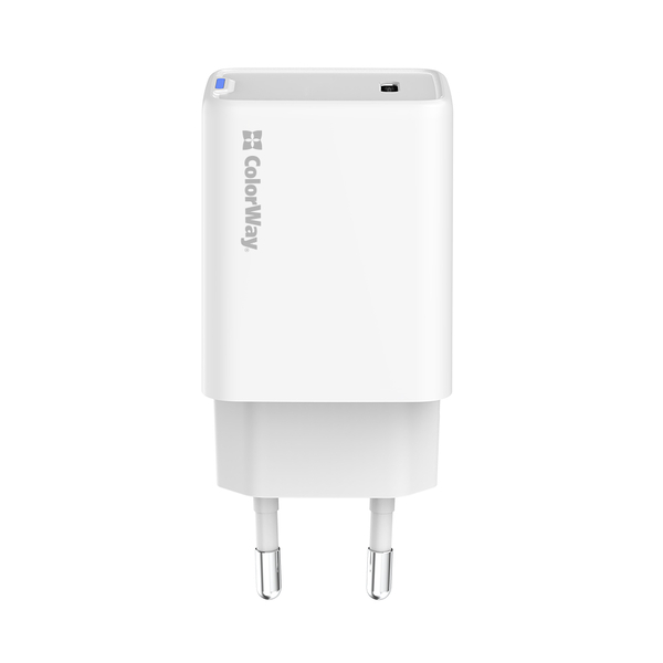 Мережевий зарядний пристрій ColorWay GaN Mini 45W PD Port PPS USB-C білий (CW-CHS057PD-WT), зображення 3
