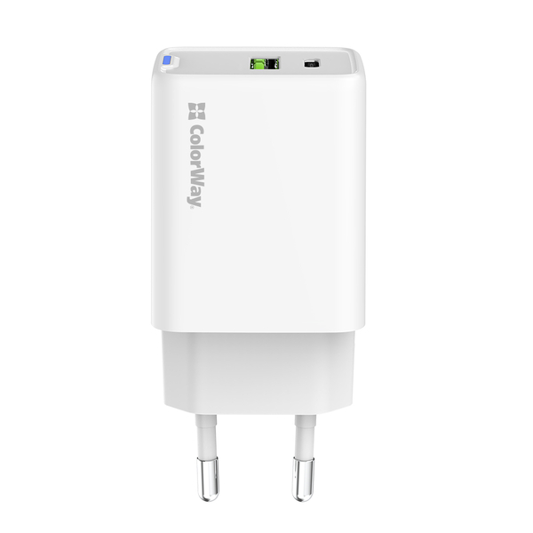 Мережевий зарядний пристрій ColorWay GaN Mini 45W PD Port PPS USB (Type-C PD + USB QC4.0) білий (CW-CHS060PD-WT), зображення 4