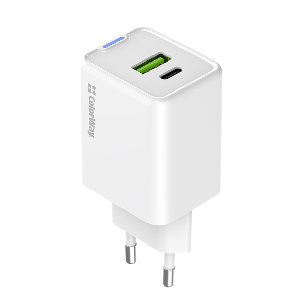 Мережевий зарядний пристрій ColorWay GaN Mini 45W PD Port PPS USB (Type-C PD + USB QC4.0) білий (CW-CHS060PD-WT), зображення 6