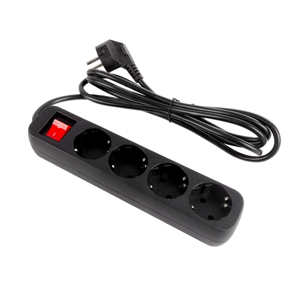 Мережевий фільтр-подовжувач СolorWay 4 розетки/2M Black (CW-PSEA42BK), изображение 3