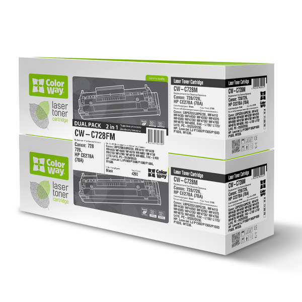 Картридж лазерний ColorWay для Canon:728/726 Dual Pack (CW-C728FM)