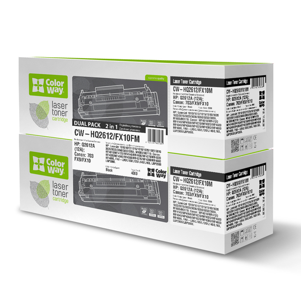 Картридж лазерний ColorWay для HP:Q2612A Dual Pack (CW-HQ2612/FX10FM), изображение 8