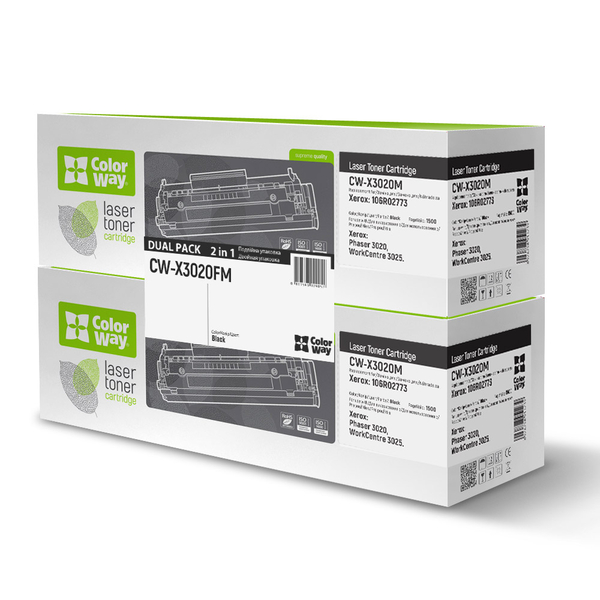 Картридж лазерний ColorWay для Xerox:106R02773 Bk DUAL PACK (CW-X3020FM)