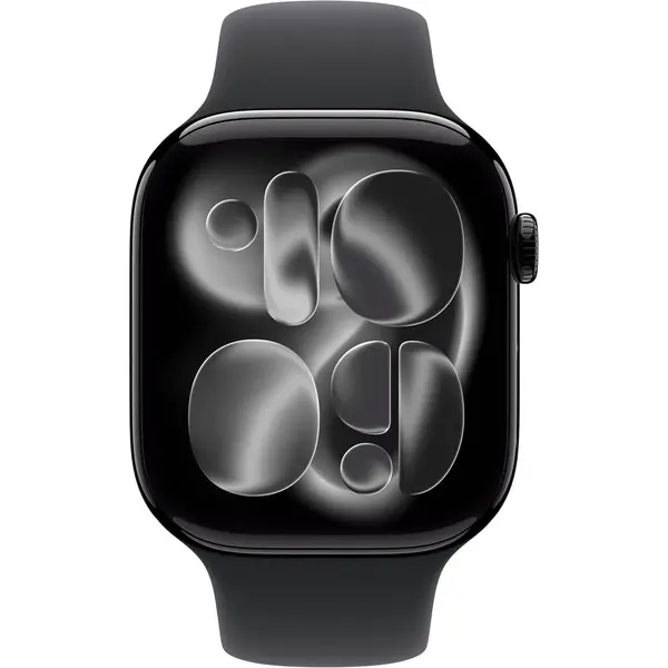 Apple Watch Series 11 GPS 46mm Jet Black Aluminium Case with Black Sport Band M/L MEUX4, изображение 2