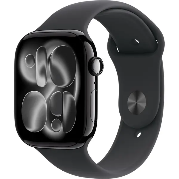 Apple Watch Series 11 GPS 46mm Jet Black Aluminium Case with Black Sport Band M/L MEUX4