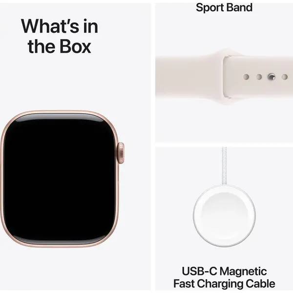 Apple Watch Series 11 GPS 42mm Rose Gold Aluminium Case with Light Blush Sport Band S/M MEU04, изображение 4