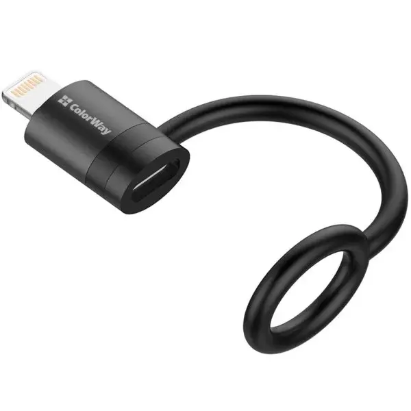 Адаптер-перехідник Colorway Lightning To USB-C чорний (CW-AD-LC), зображення 4