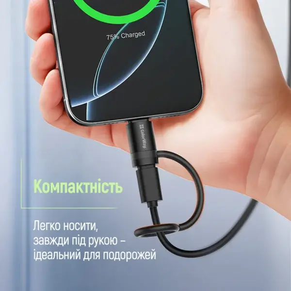 Адаптер-перехідник Colorway Lightning To USB-C чорний (CW-AD-LC), изображение 9