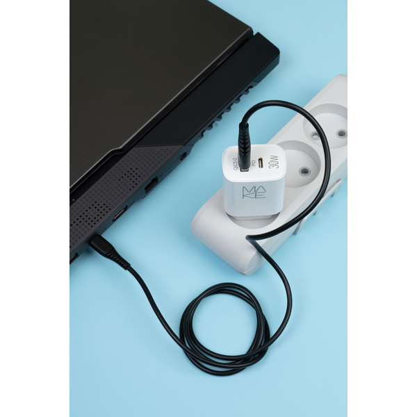 MAKE Зарядний пристрій 30W GaN PD + QC3.0 White, зображення 3