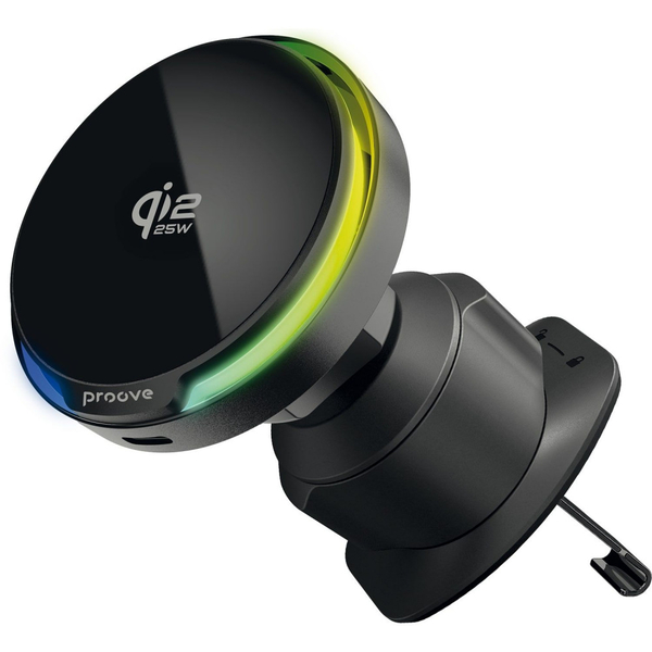 Автомобільний тримач з Бездротовим ЗП Proove Spark Qi2.2 25W Black