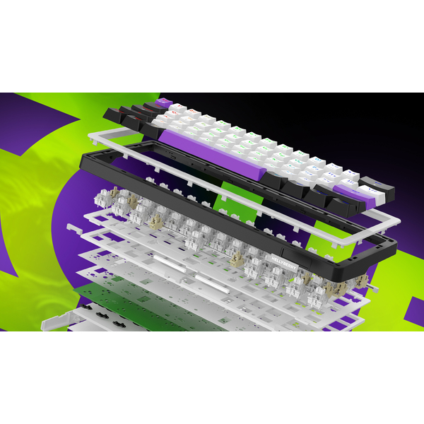 Клавіатура механічна HATOR Hellyberry HK60 wireless - White Purple, зображення 4