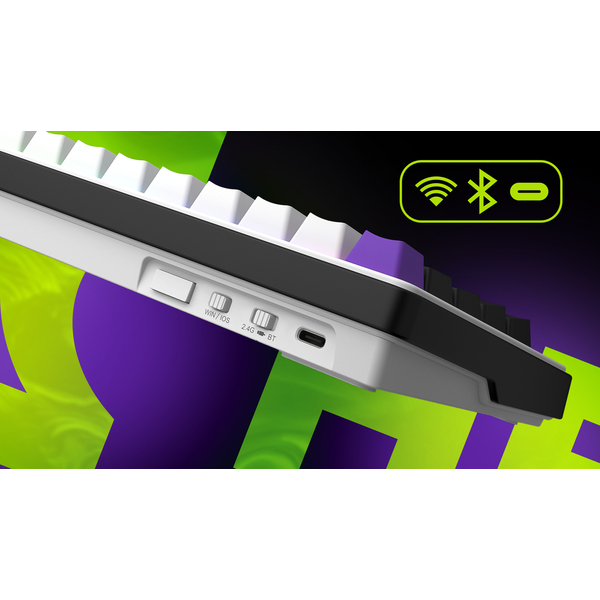 Клавіатура механічна HATOR Hellyberry HK60 wireless - White Purple, зображення 5