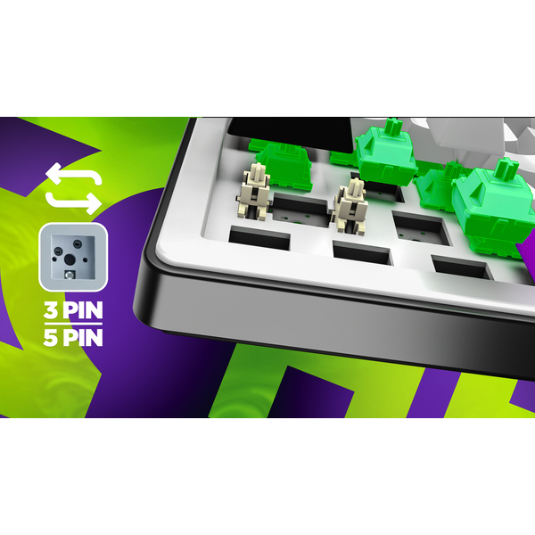 Клавіатура механічна HATOR Hellyberry HK60 wireless - White Purple, зображення 7