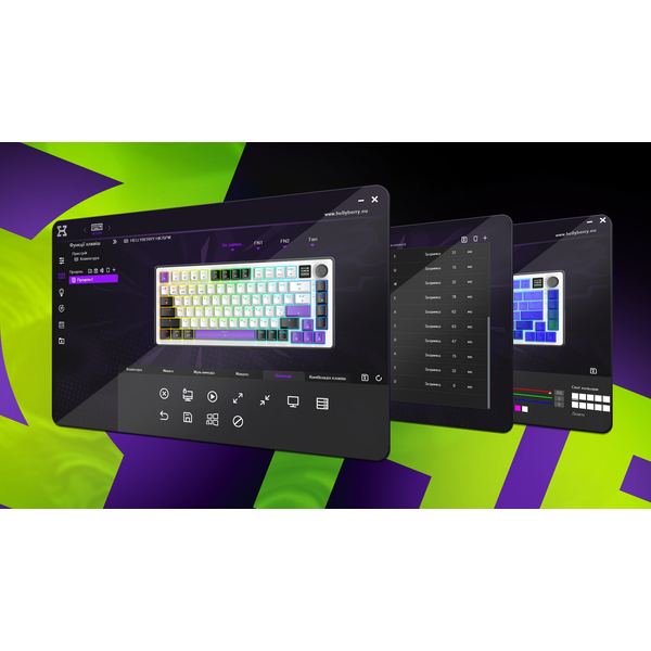 Клавіатура механічна HATOR Hellyberry HK60 wireless - White Purple, зображення 11