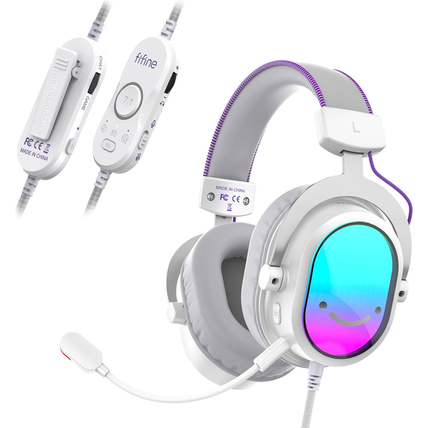 Навушники Fifine H16 7.1 RGB White