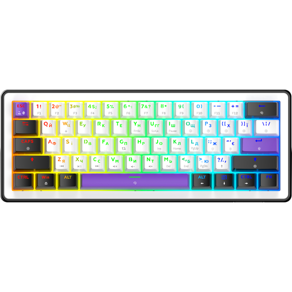 Клавіатура механічна HATOR Hellyberry HK60 - White Purple