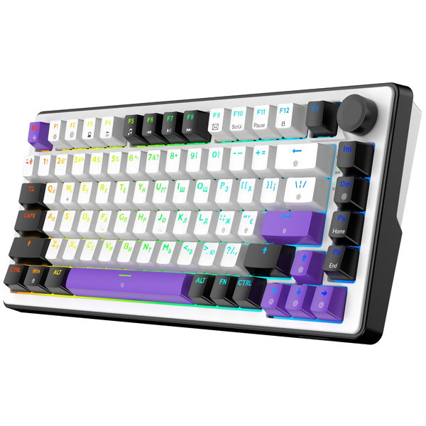 Клавіатура механічна HATOR Hellyberry HK75 - White Purple, зображення 4