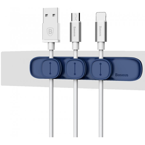 Магнітний тримач для кабелів Baseus Peas Cable Clip Blue (ACWDJ-03)