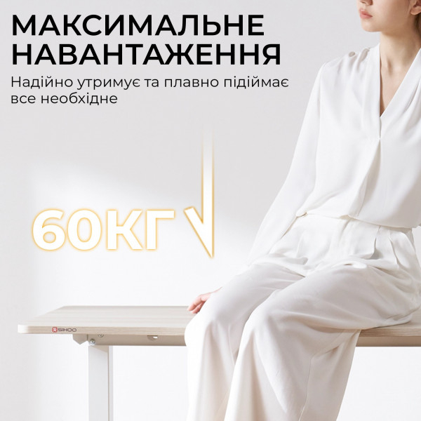 Комп’ютерний стіл з електрорегулюванням висоти Sihoo D03 1.4m White, зображення 5