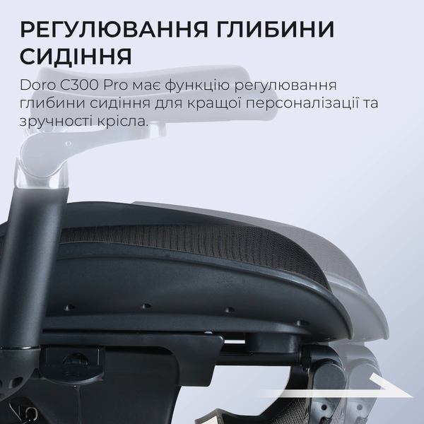 Крісло офісне з підставкою для ніг Sihoo DORO C300 Pro Mesh with footrest Black, зображення 11