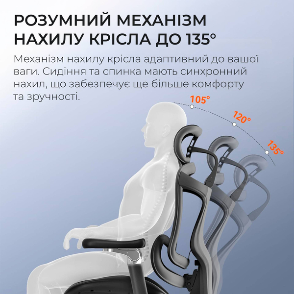 Крісло офісне з підставкою для ніг Sihoo DORO C300 Pro Mesh with footrest Black, зображення 12