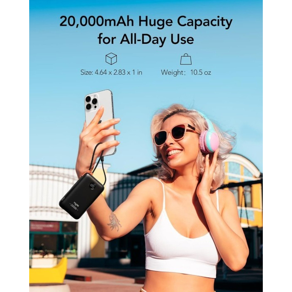 Зовнішній акумулятор VIYISI G2068 20000mAh 30W (X0020VLG5X) Black, зображення 6