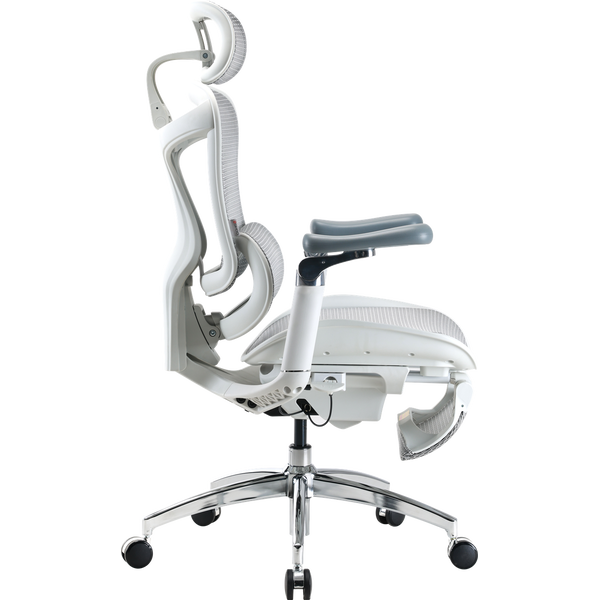 Крісло офісне з підставкою для ніг Sihoo DORO C300 Pro Mesh with footrest White, зображення 5