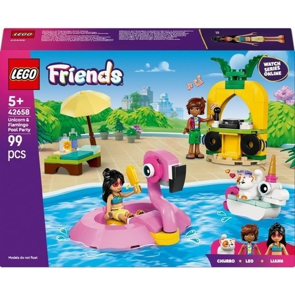 Конструктор LEGO® Friends Вечірка єдинорога та фламінго біля басейну (42658)