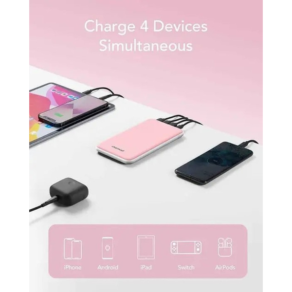 Зовнішній акумулятор Charmast W2002C 268000mAh (B073FKRYJ1) Pink, зображення 5