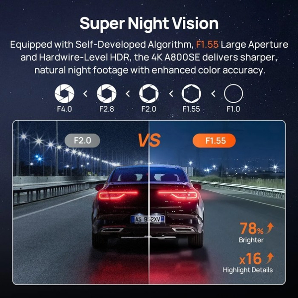 Відеореєстратор 70mai Dash Cam 4K A800SE-2 Set Black, зображення 6