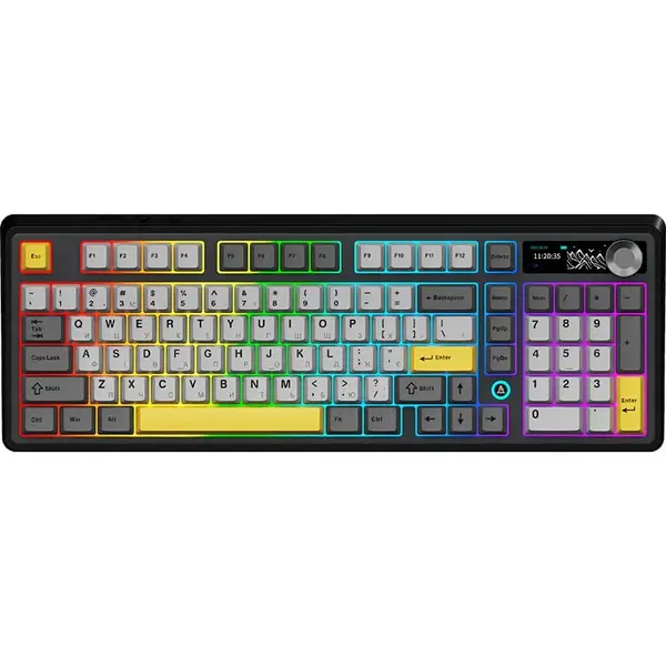 Бездротова механічна клавіатура Ajazz AK980 V2 Maillard Switch (AK980-V2-M-BGY) Black