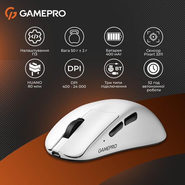 Бездротова ігрова миша GamePro Genesis Airmaster (GM167B), зображення 16
