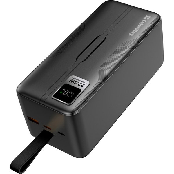 Портативна батарея ColorWay Power Bank 50 000 mAh Digital Display (USB QC3.0 + USB-C Power Delivery 22.5W) Black, изображение 4