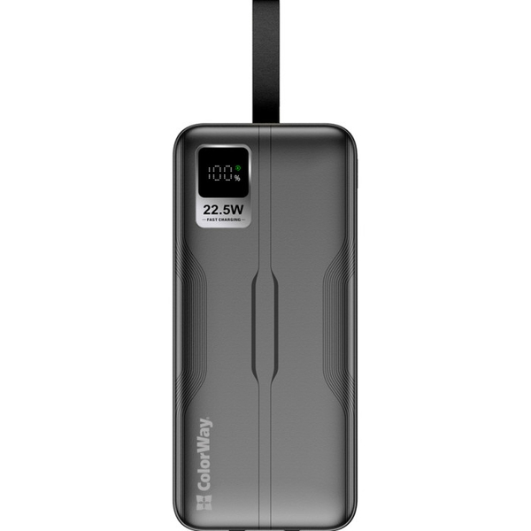 Портативна батарея ColorWay Power Bank 50 000 mAh Digital Display (USB QC3.0 + USB-C Power Delivery 22.5W) Black, изображение 2