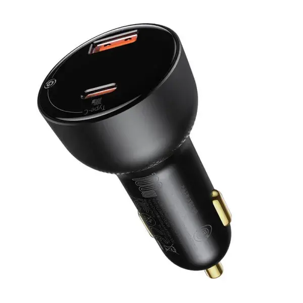 Автомобільний зарядний пристрій Baseus Superme Digital Display QC 4.0+PD3.0 PPS 100W USB + Type-C 5A Чорний