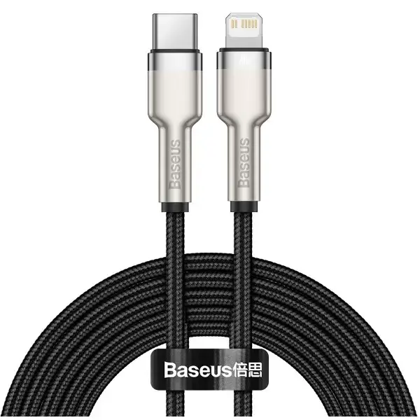 Кабель Baseus Cafule Metal Type-C to Lightning PD 20W (2m) (black)