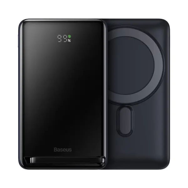 Внешний аккумулятор Baseus Magnetic Bracket Wireless Fast Charge Power Bank 10000mAh 20W Blue Overseas Edition (PPCX000203), Цвет: Темно-синий, Оригинальное название цвета: Blue, Батарея, мAч: 10000