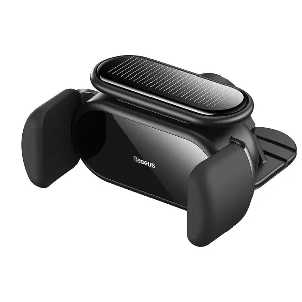 Автомобільний тримач із сонячною батереєю Baseus Steel Cannon pro Solar Electric Car Mount Black (SUGP010001)