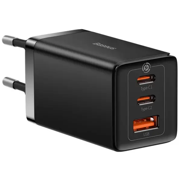 Мережевий зарядний пристрій Baseus GaN5 Pro Fast Charger 2C+U 65W EU Black (CCGP120201)