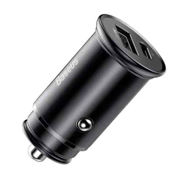 Автомобільний зарядний пристрій Baseus Circular Metal PPS Quick Charger Car Charger 30W (Support VOOC) Black (CCYS-C01)