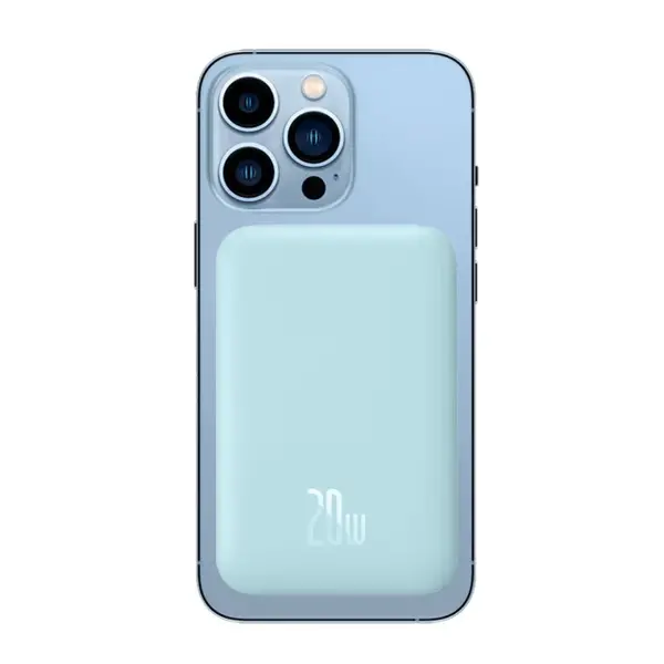 Внешний аккумулятор Baseus Magnetic wireless Fast charging power bank 6000mAh 20W Blue (PPCX020003), Цвет: Голубой, Оригинальное название цвета: Blue, Батарея, мAч: 6000, изображение 8