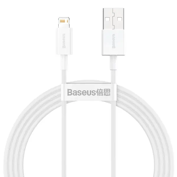 Кабель Baseus Superior Series Fast Charging Data Cable USB to iP 2.4A 1.5m White (CALYS-B02)