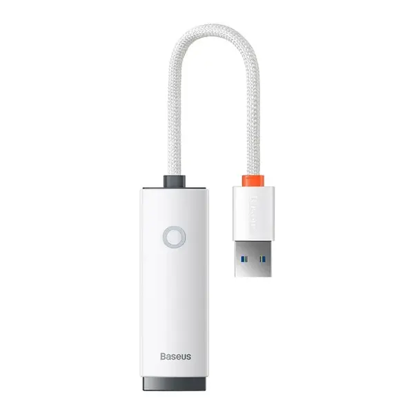 Переходник Baseus Lite Series Ethernet Adapter USB-A to RJ45 LAN Port (1000Mbps) White (WKQX000102)