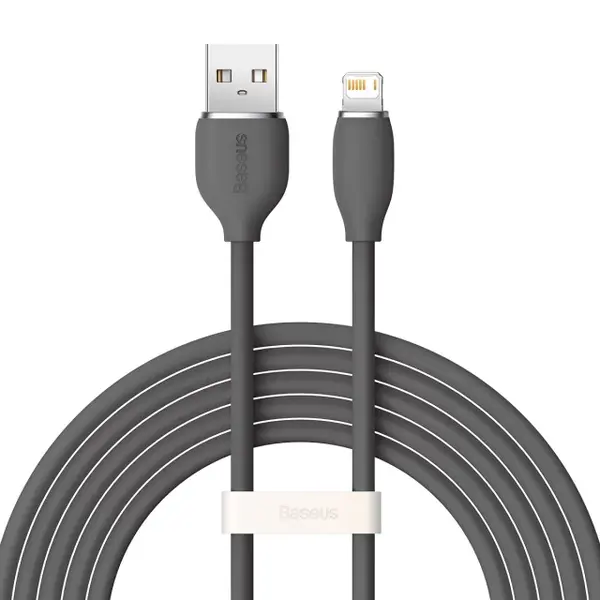Кабель Baseus Jelly Liquid Silica Gel Fast Charging Data Cable USB to iP 2.4A 2m Black (CAGD000101)
