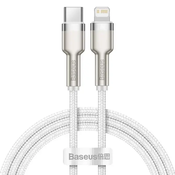 Кабель Baseus Cafule Series Metal Data Cable Type-C to iP PD 20W 1m White (CATLJK-A02)