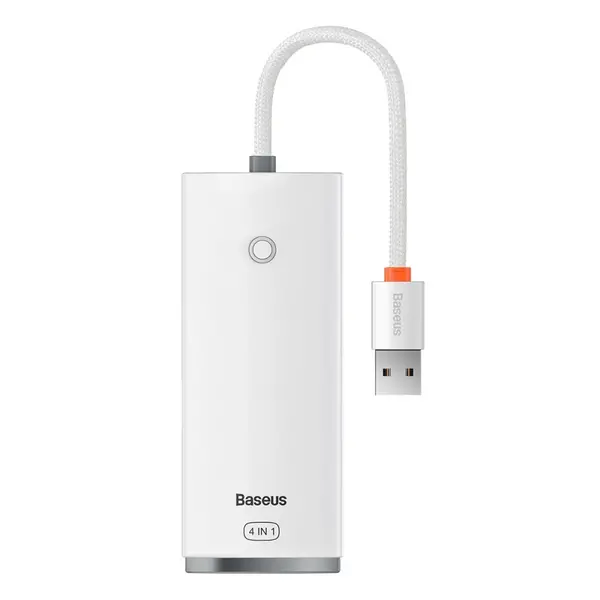 USB-хаб Baseus Lite Series 4-Port Type-C HUB Adapter (Type-C to USB 3.0*4) 25cm White (WKQX030302)