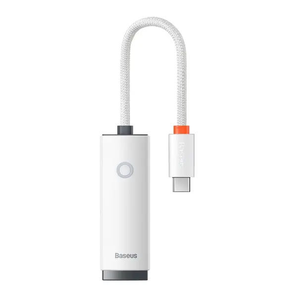 Перехідник Baseus Lite Series Ethernet Adapter Type-C to RJ45 LAN Port (1000Mbps) White (WKQX000302)